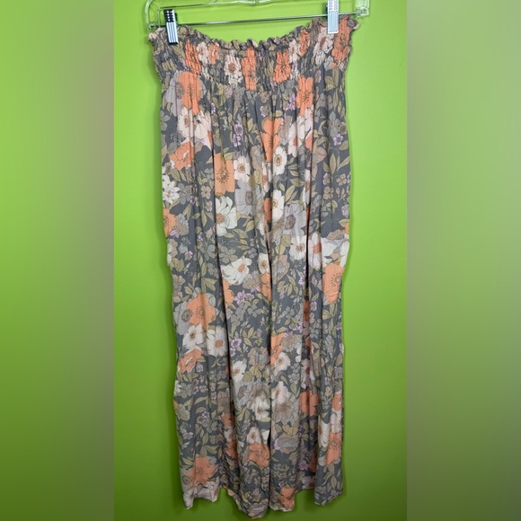 Andthewhy rayon floral stretch waistband open slit pants size M Pit - Picture 9 of 10
